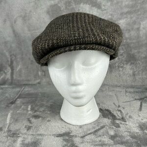 Baskerville Hat Co 100% Wool Driving Hat XXL Newsboy Cabby Cap Plaid Tweed